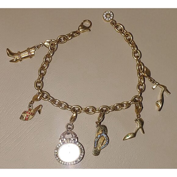 Citizen Watch Charm Bracelet Shoes Silhouette Eco Drive Gold Tone MCM Untested - Picture 9 of 16